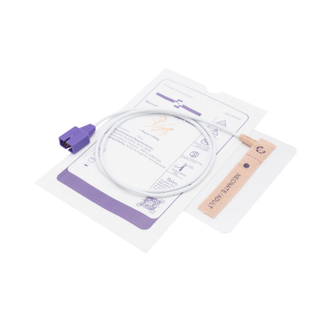 Caretech-Nellcor™ Compatible Neonatal to Adult Disposable SpO2 Sensor, 3ft.-MedTech-1